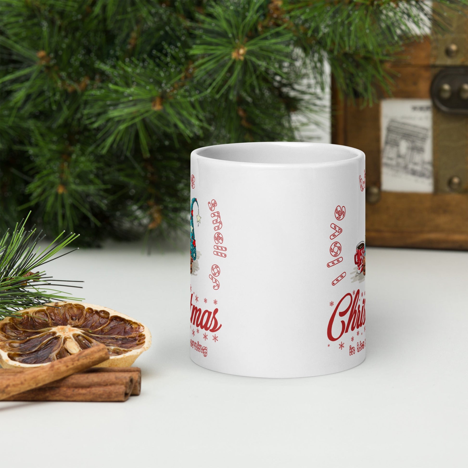 White glossy mug I love the smell of Christmas in the Morning Home-clothes-jewelry