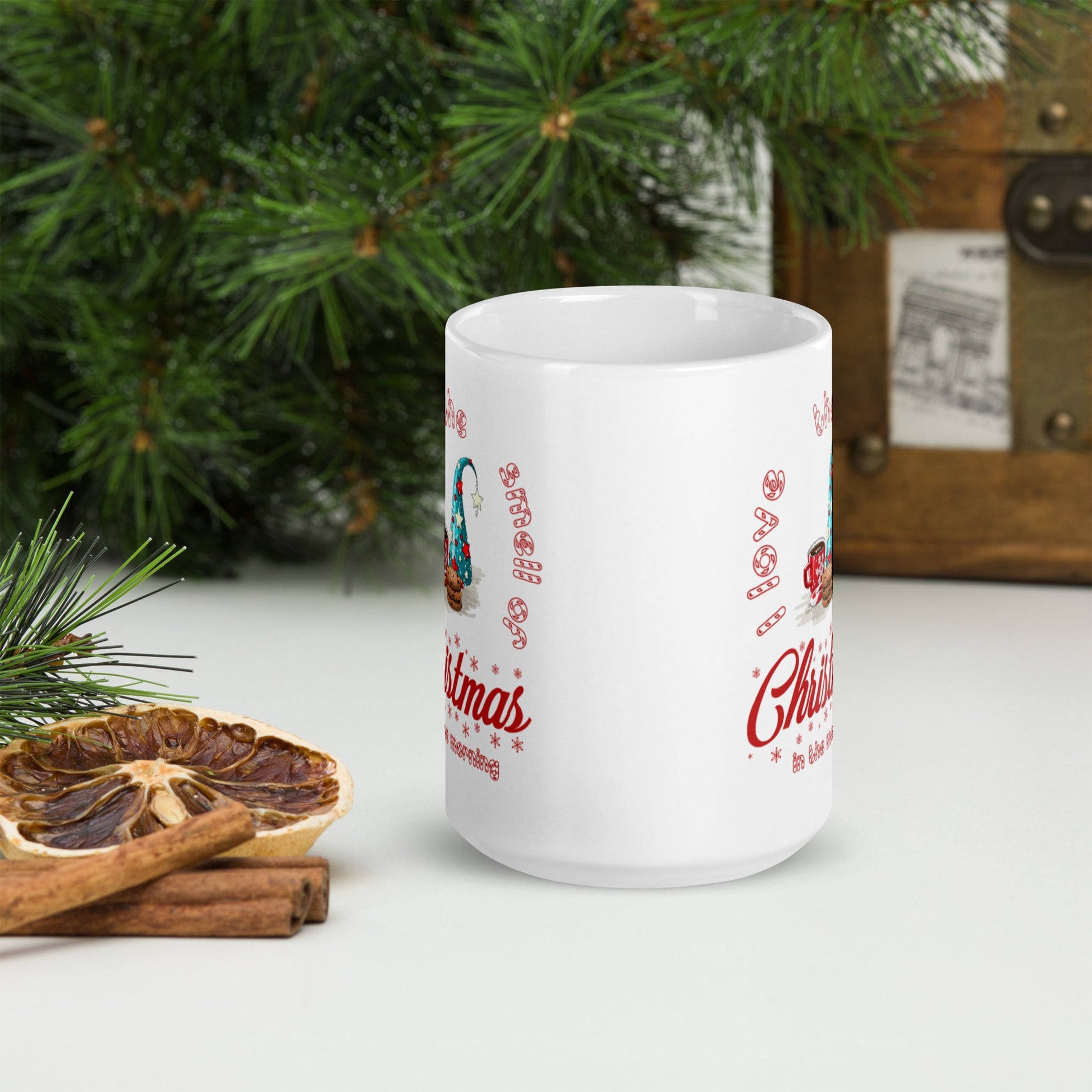 White glossy mug I love the smell of Christmas in the Morning Home-clothes-jewelry