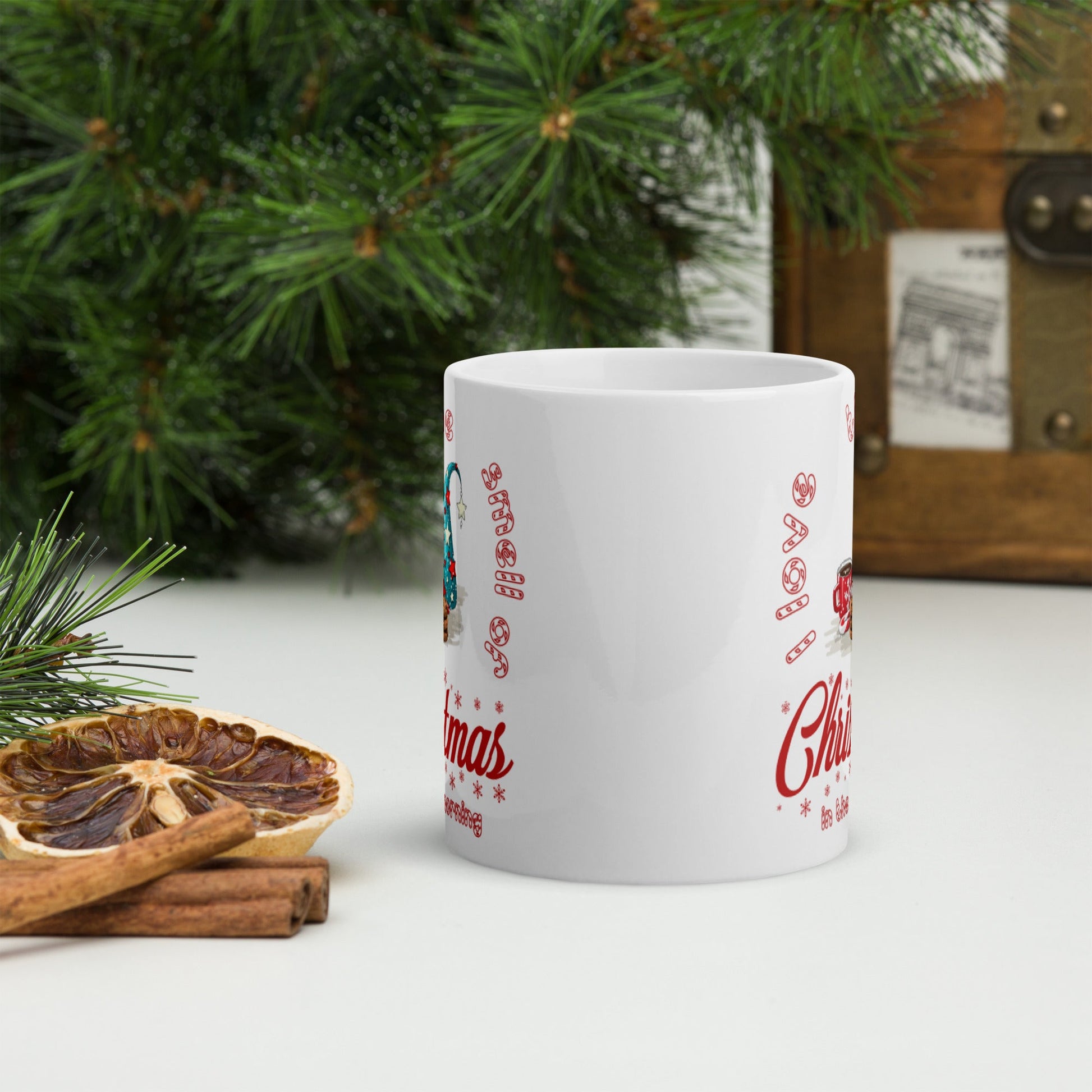 White glossy mug I love the smell of Christmas in the Morning Home-clothes-jewelry