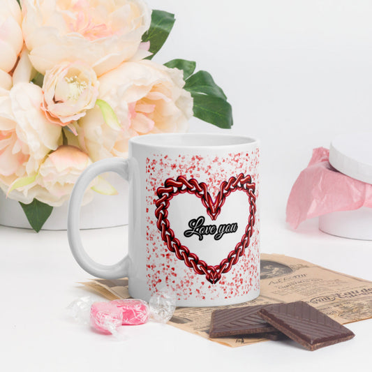 White glossy mug Love you Home-clothes-jewelry