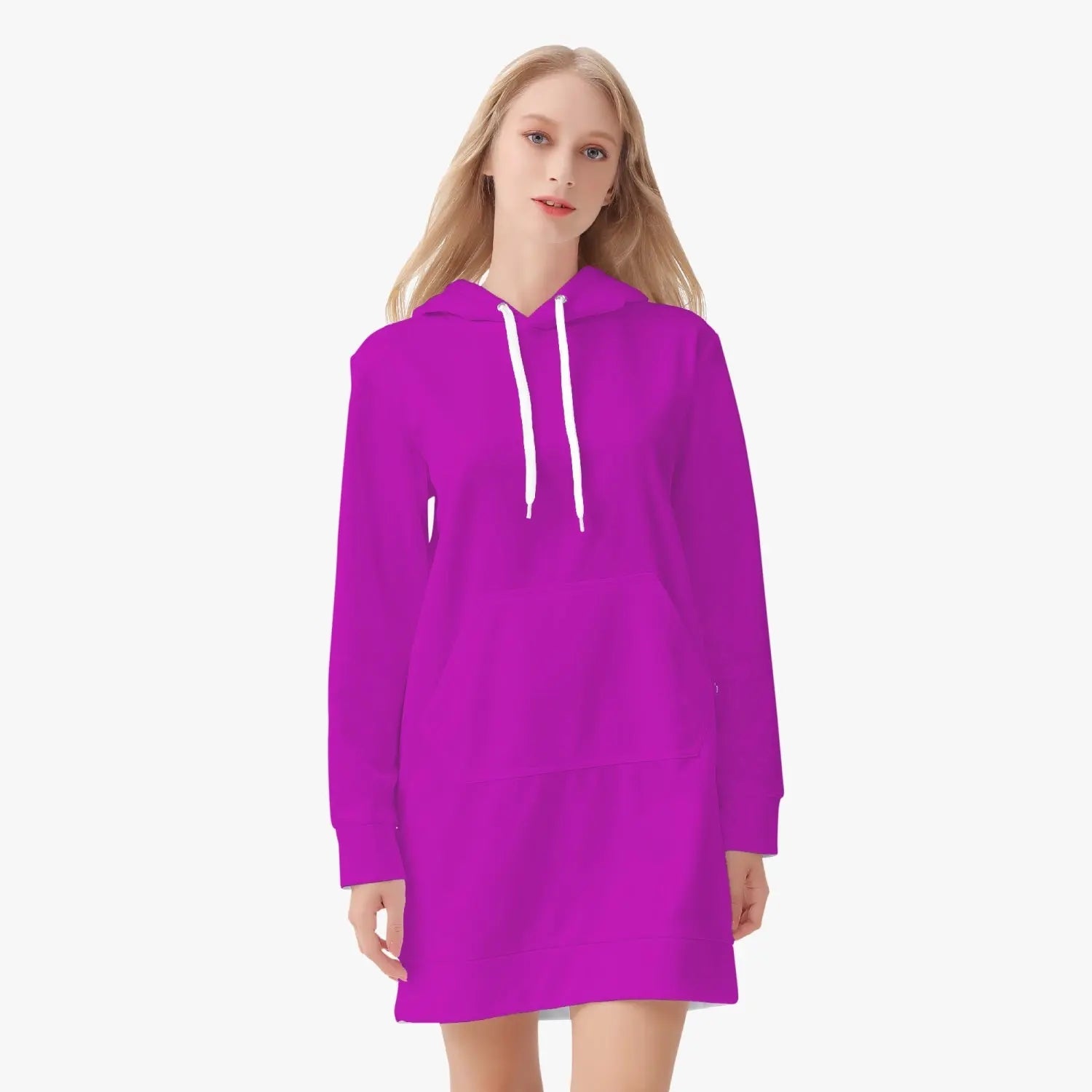 Women's AOP Hoodie Dress Pink Home-clothes-jewelry