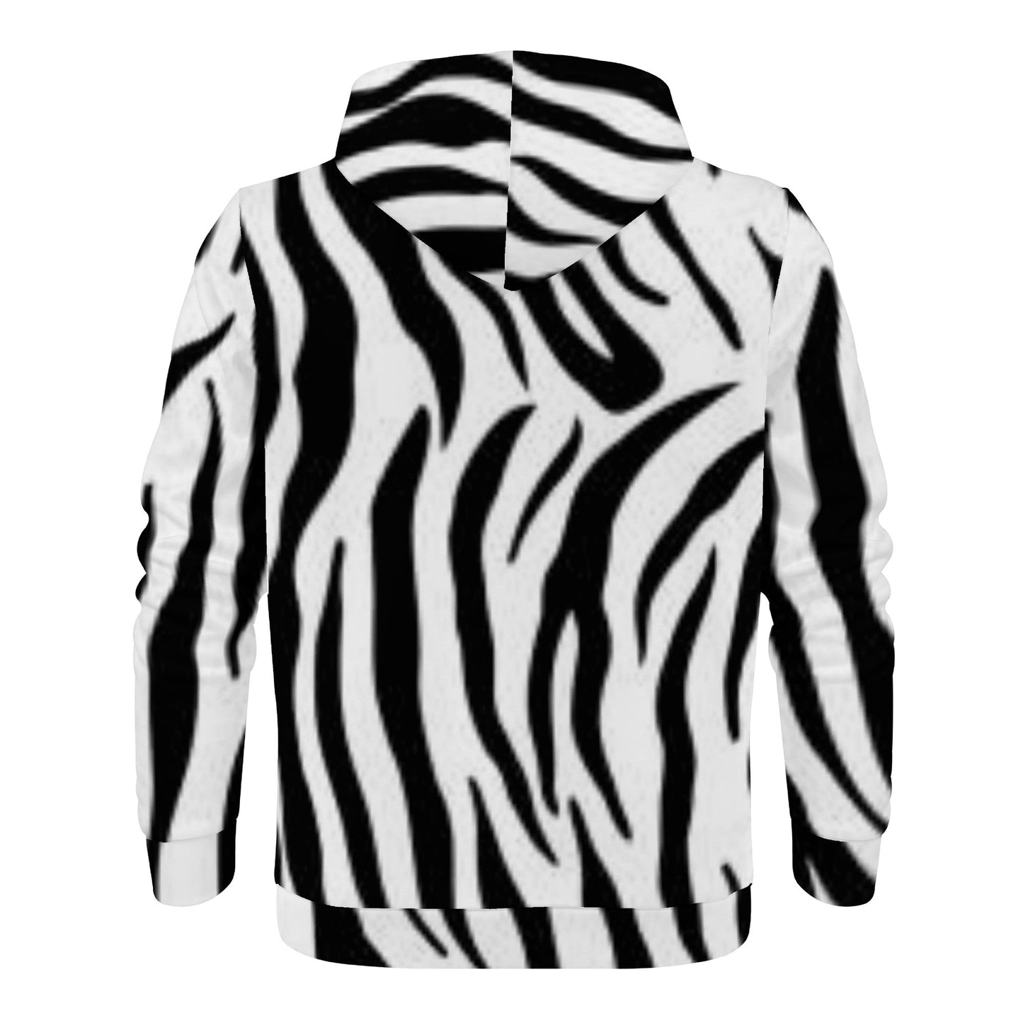 Women's All Over Print Zip Hoodie Tiger black and white Home-clothes-jewelry