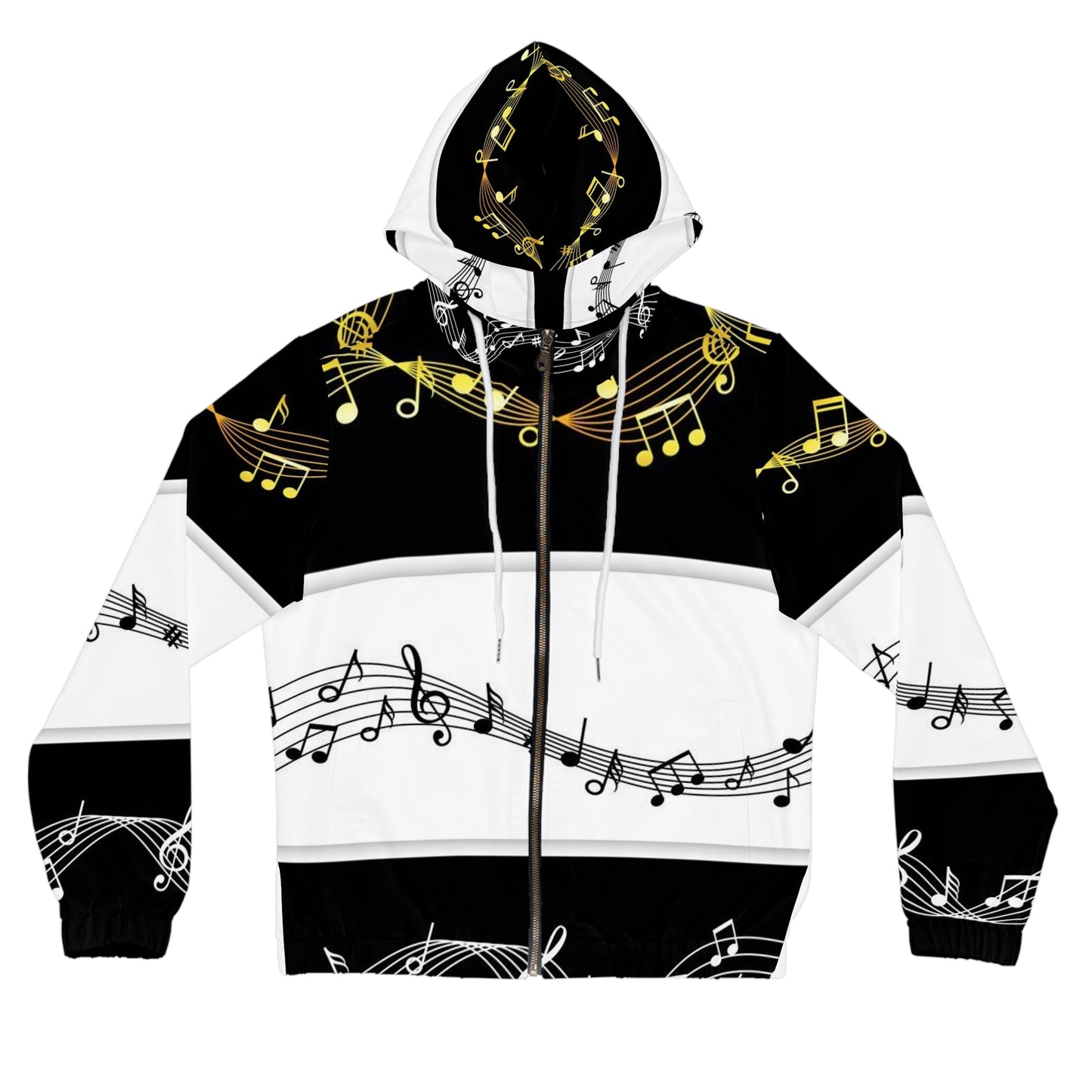 Women’s Full-Zip Hoodie (AOP) Music Home-clothes-jewelry