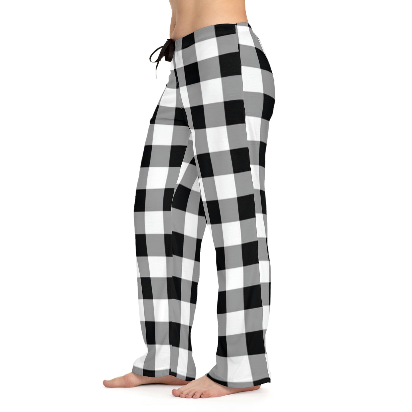 Women's Pajama Pants (AOP) black and white Home-clothes-jewelry