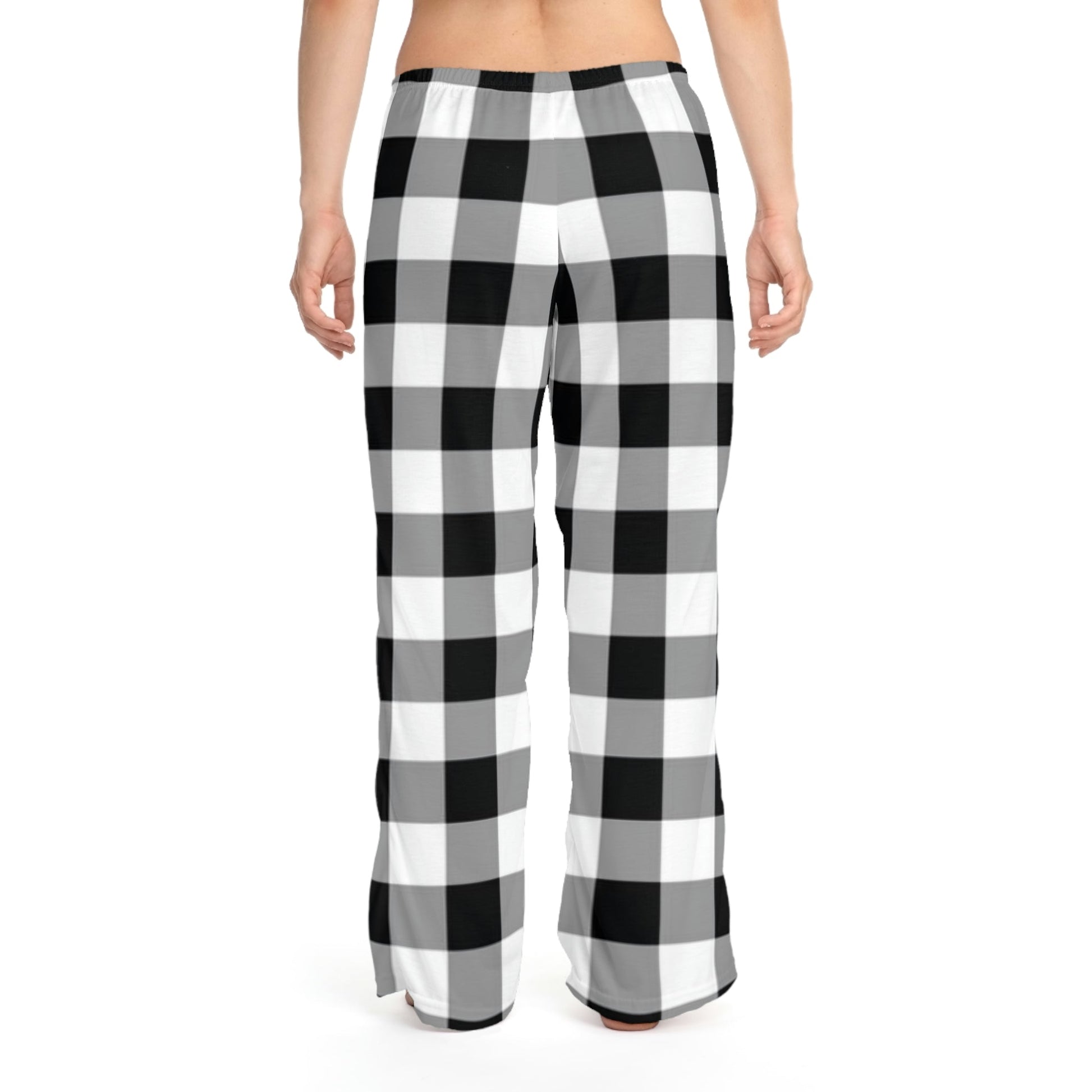 Women's Pajama Pants (AOP) black and white Home-clothes-jewelry