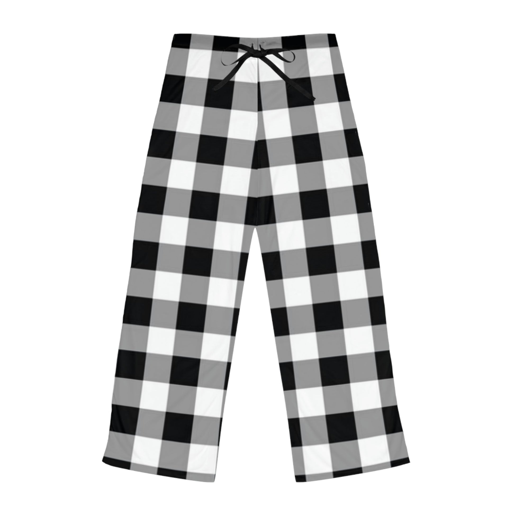 Women's Pajama Pants (AOP) black and white Home-clothes-jewelry