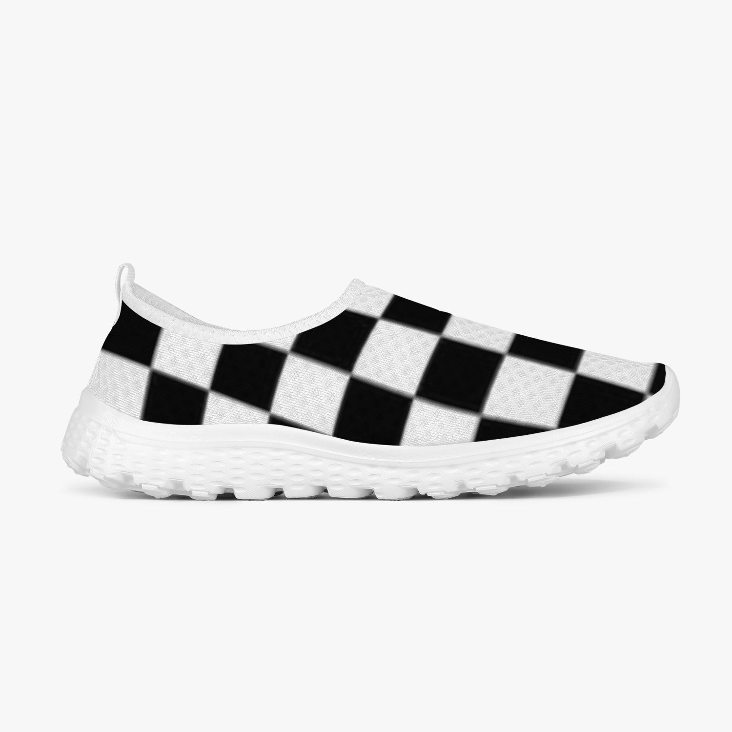 Women's Slip-On Mesh Running Shoes black and white Home-clothes-jewelry