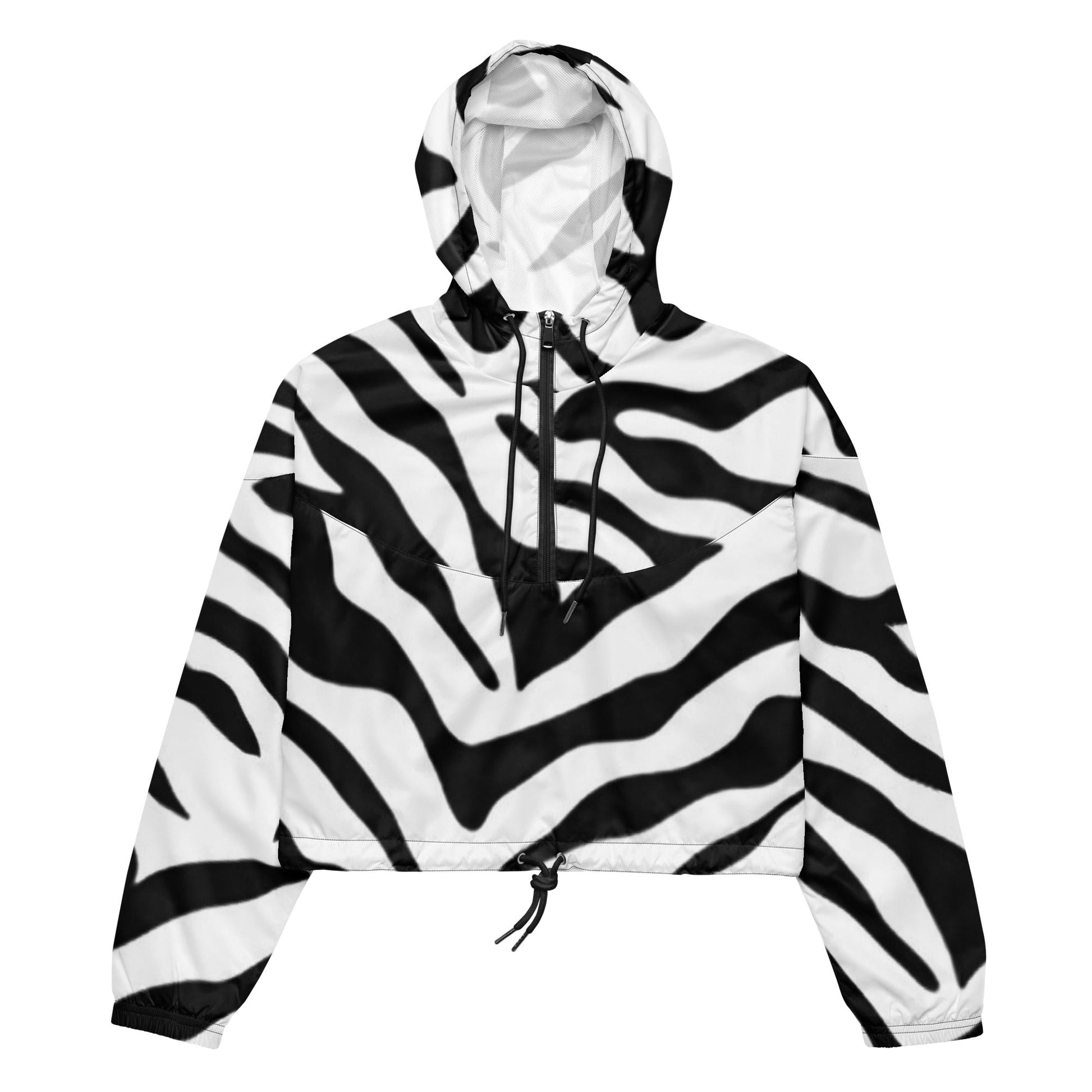 Women’s cropped windbreaker Zebra stripes Home-clothes-jewelry