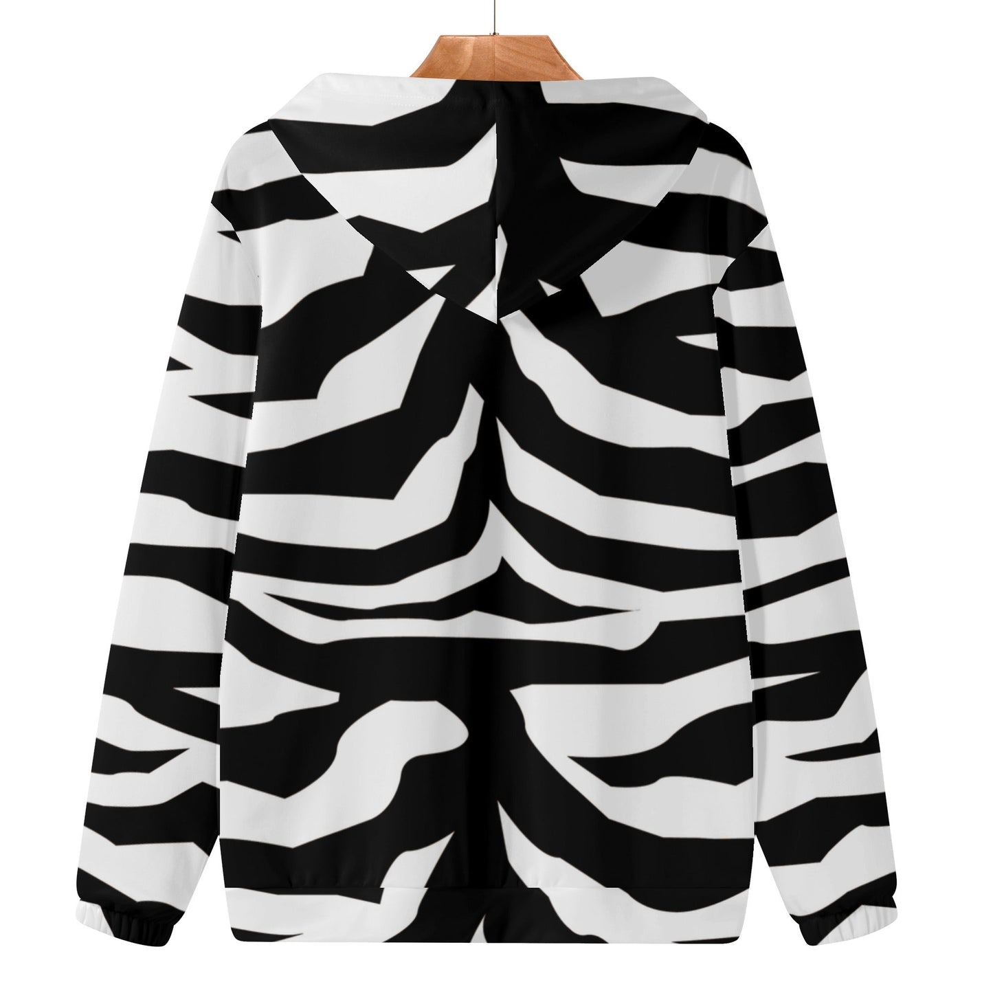 Womens Lightweight Zipper Jumper Sweatshirt Hoodie Zebra decoration Home-clothes-jewelry