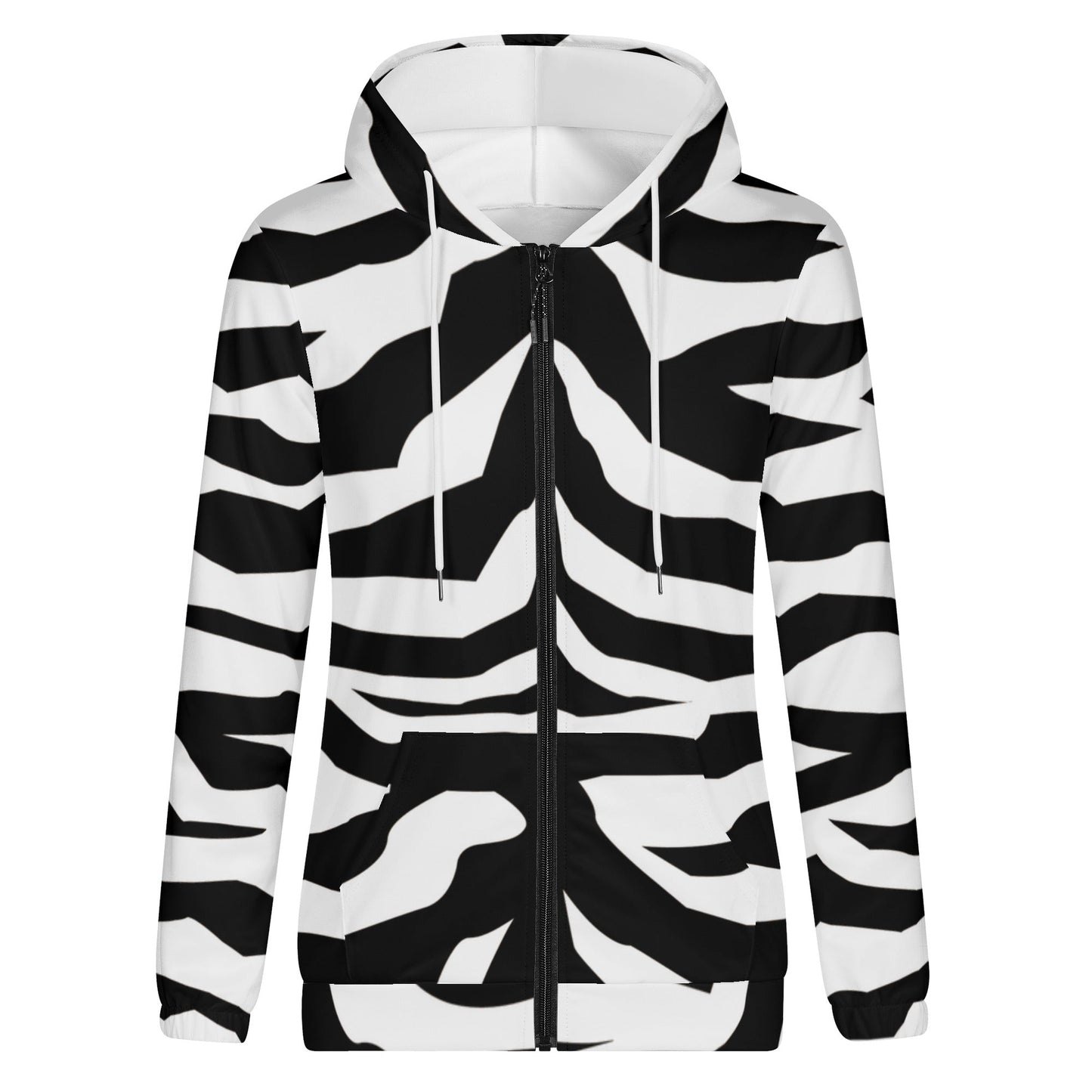 Womens Lightweight Zipper Jumper Sweatshirt Hoodie Zebra decoration Home-clothes-jewelry