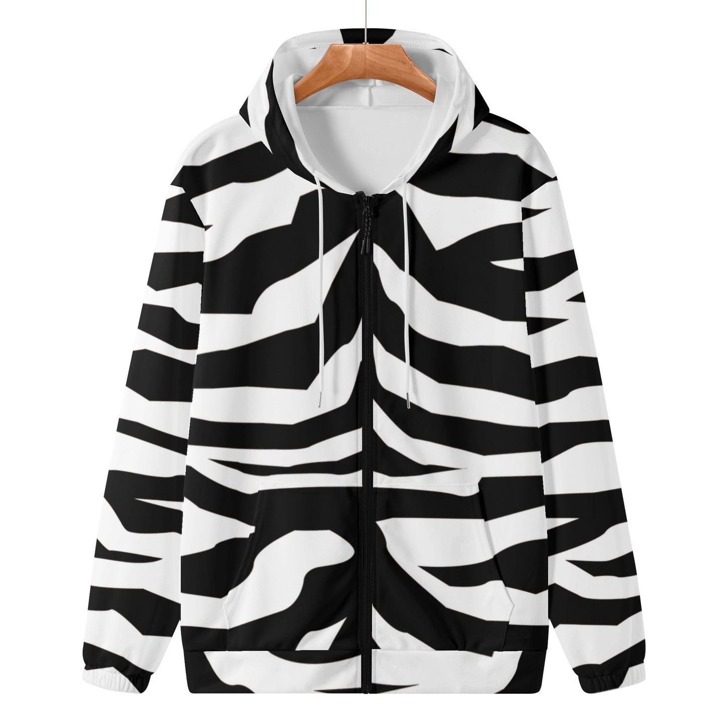 Womens Lightweight Zipper Jumper Sweatshirt Hoodie Zebra decoration Home-clothes-jewelry