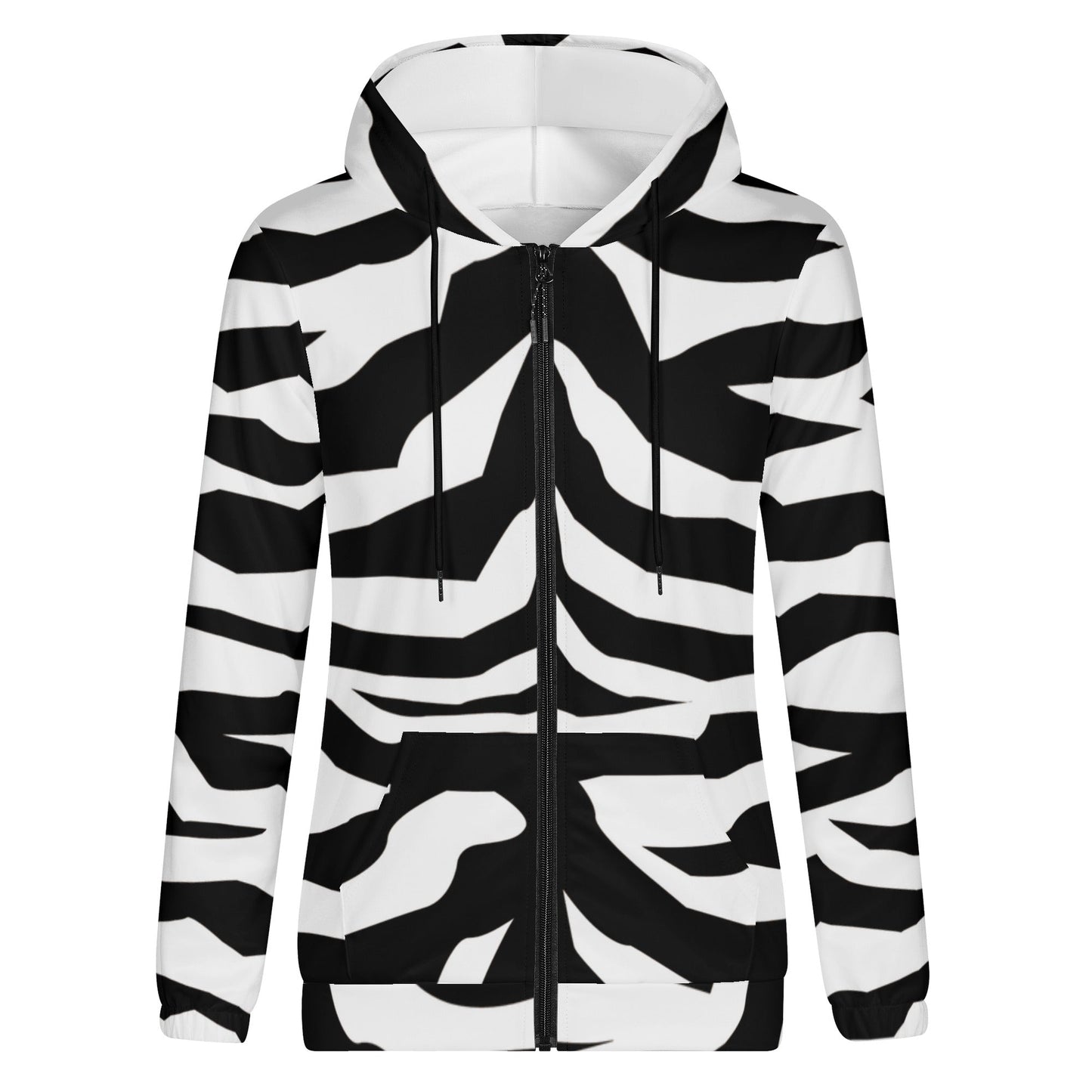 Womens Lightweight Zipper Jumper Sweatshirt Hoodie Zebra decoration Home-clothes-jewelry