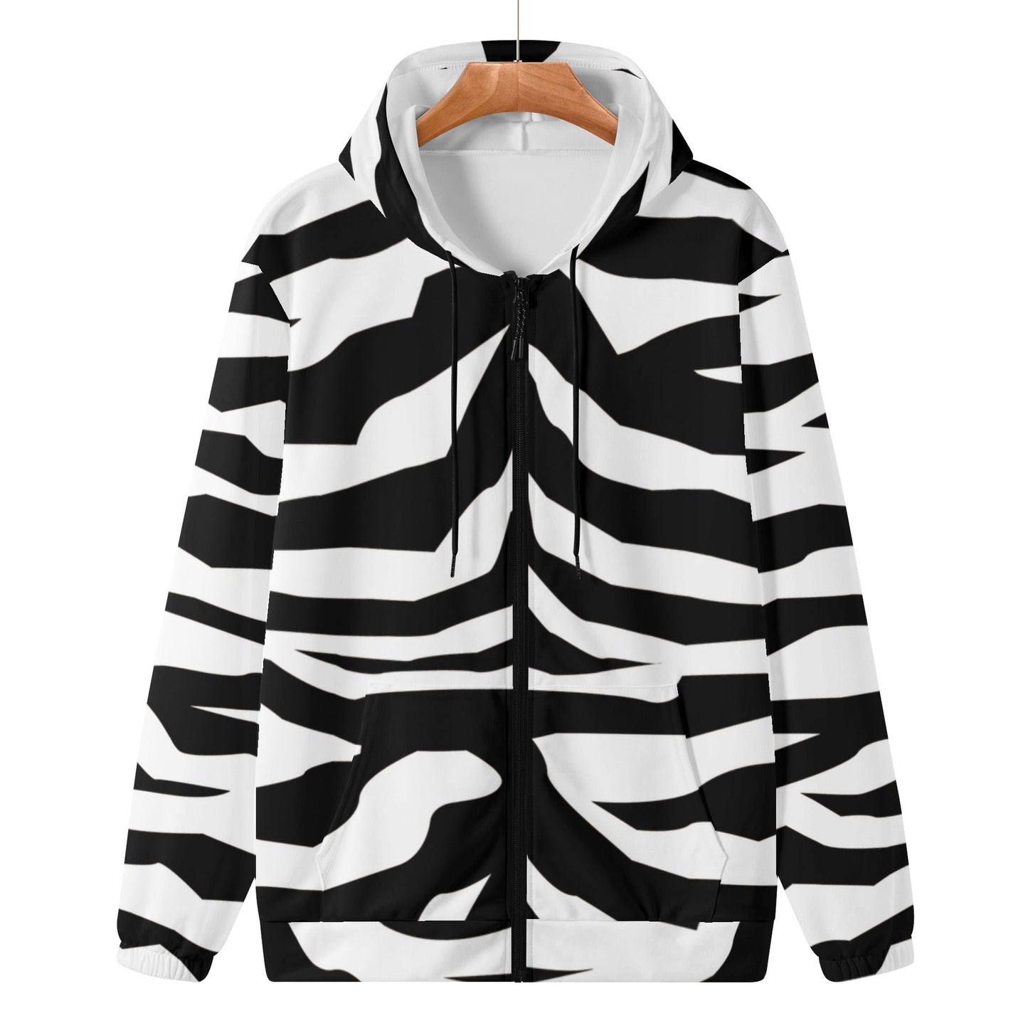 Womens Lightweight Zipper Jumper Sweatshirt Hoodie Zebra decoration Home-clothes-jewelry