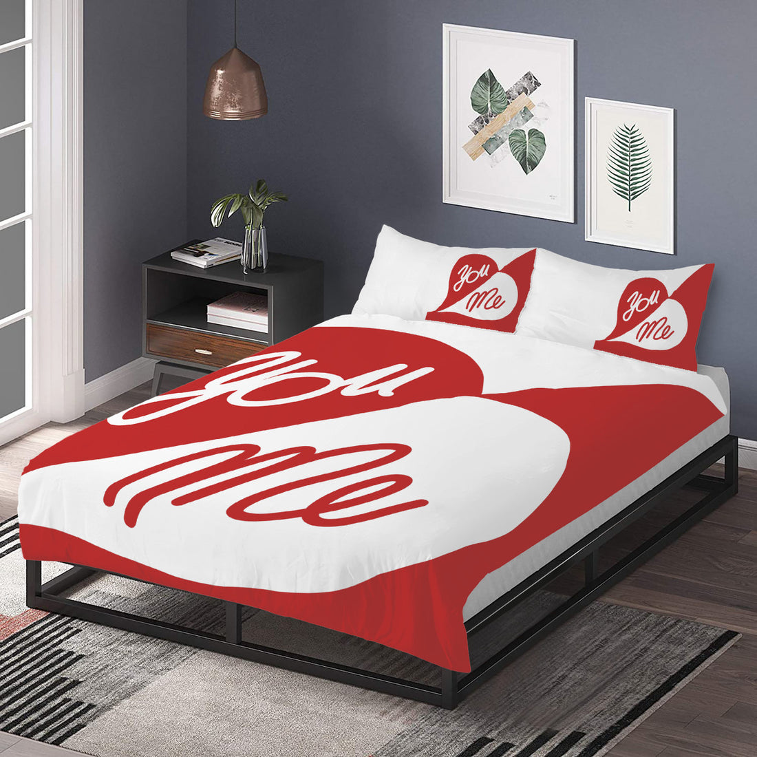 You and Me Bedding red white, Valentine&