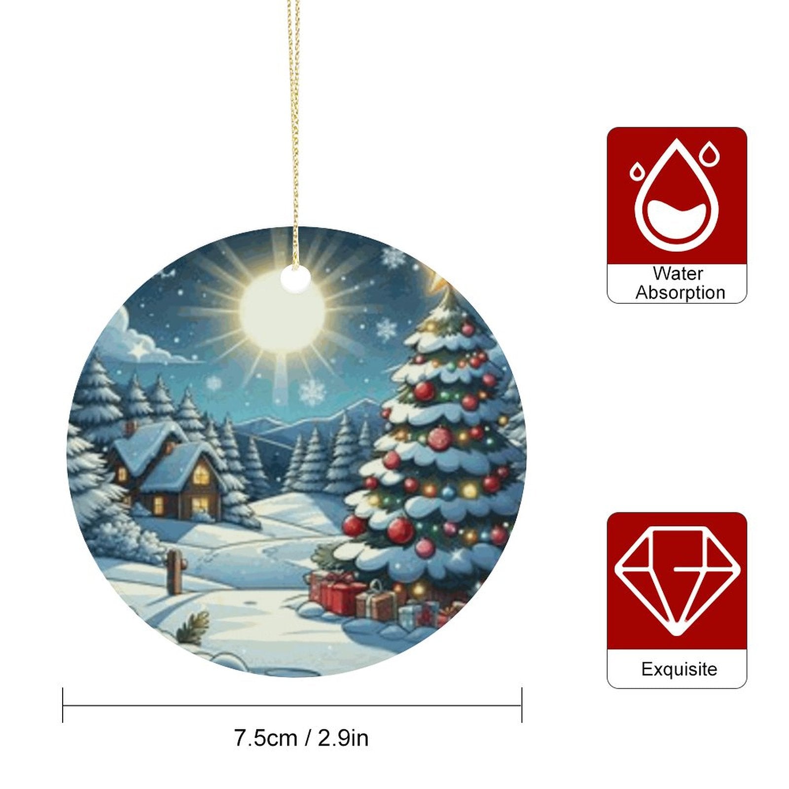 Round Ceramic Christmas Decorations