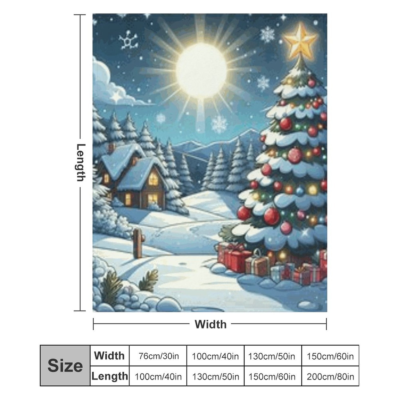 250gsm Flannel Throw Blanket-60&quot;x80&quot; Christmas Scenery