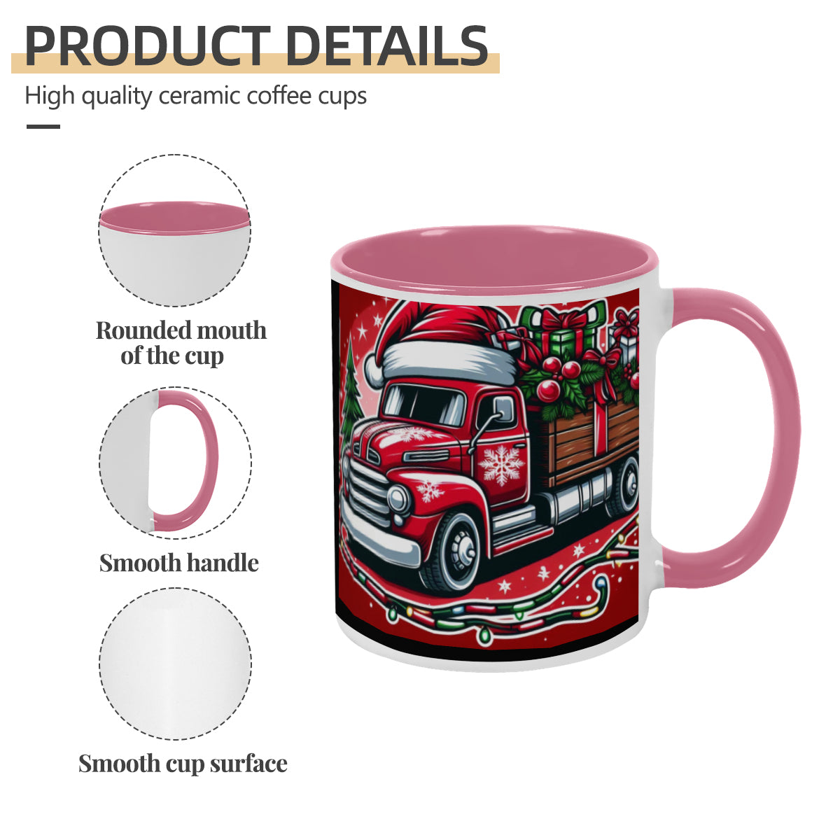 Mug Christmas red Santa Claus Truck decoration