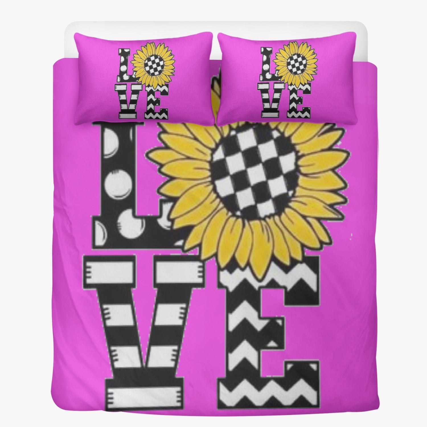 Love Themed 3-in-1 Polyester Bedding Set.