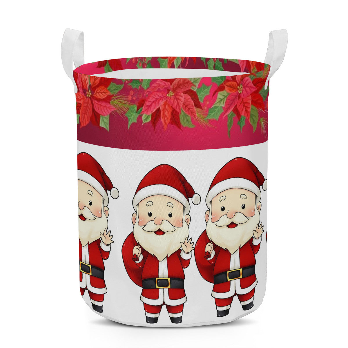 Round Laundry Basket Santa Claus Christmas decoration