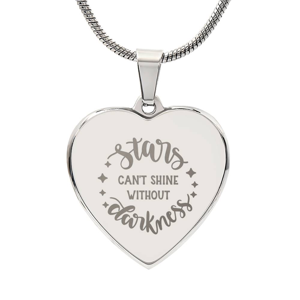 Engraved Heart Necklace Stars can&