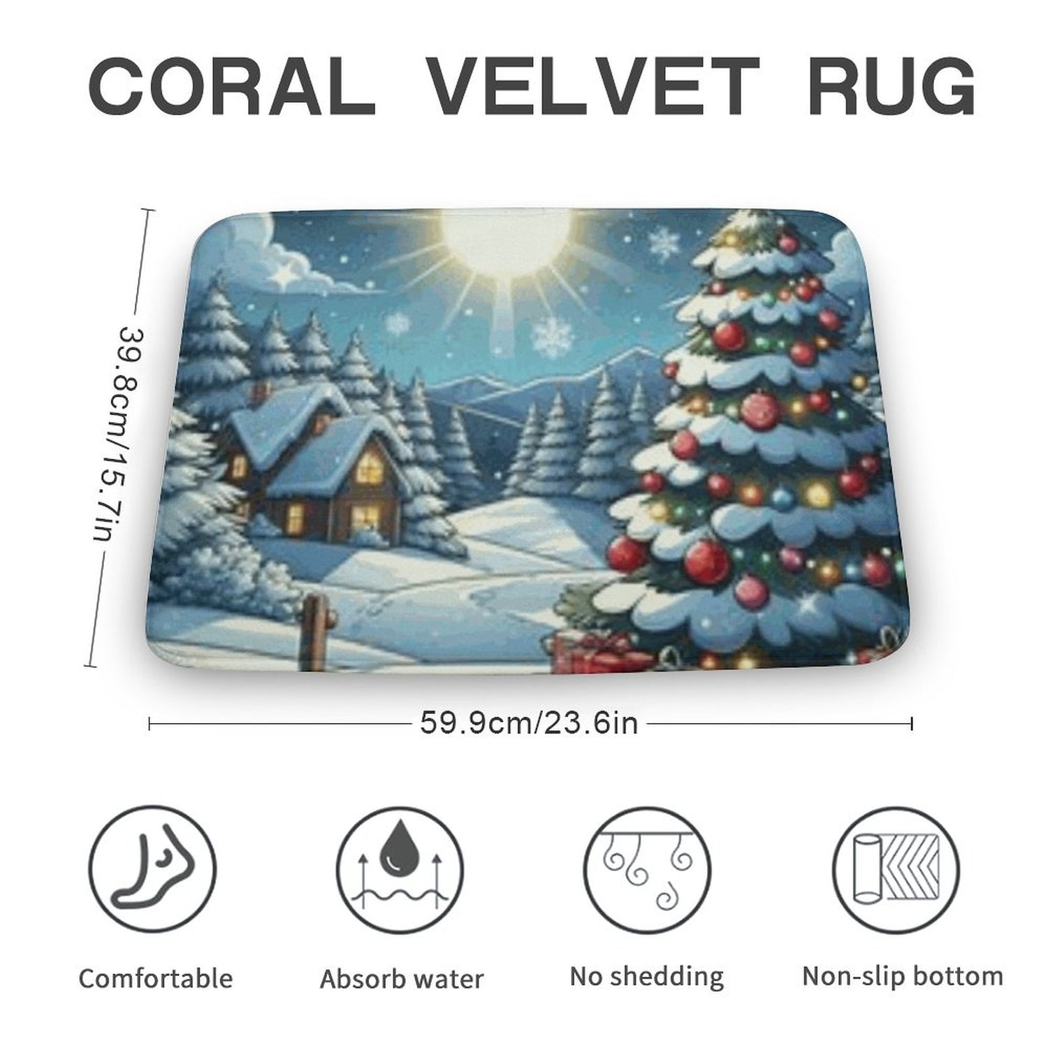 Coral Velvet Rug-15.7&quot;x23.6&quot;/ 40x60cm