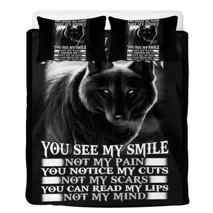 Bedding Wolf Black and White