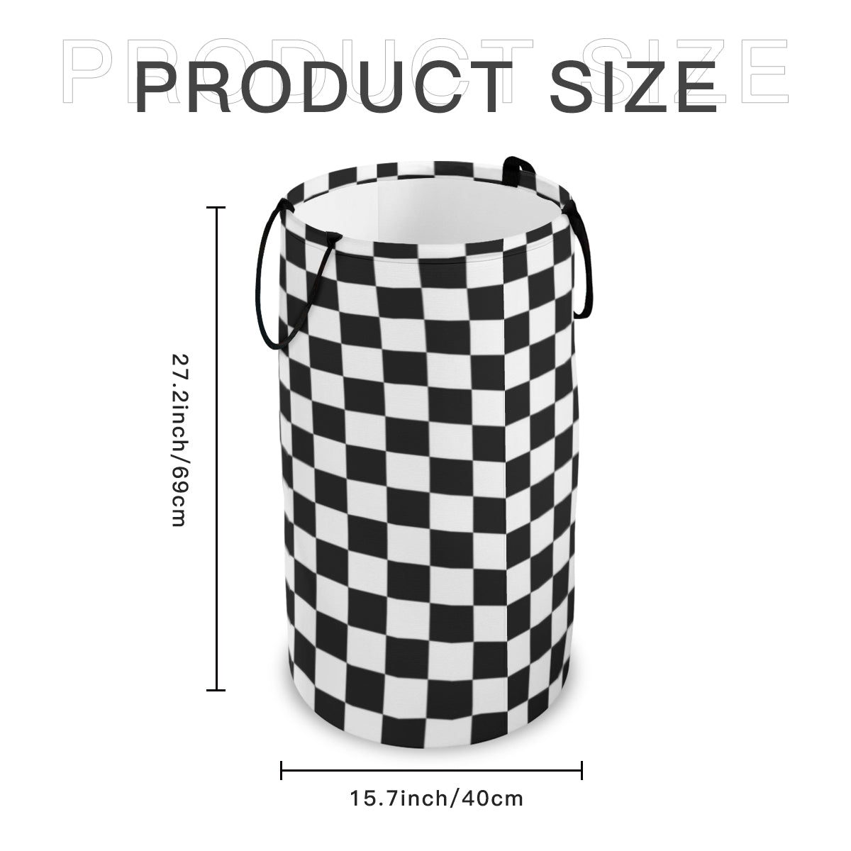 Large Capacity Foldable Laundry Basket Black and White | Polyester