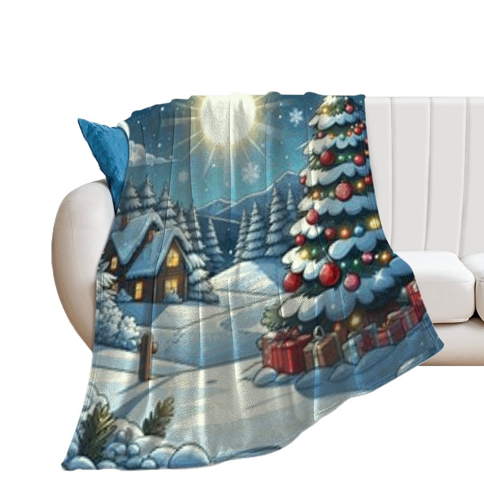 250gsm Flannel Throw Blanket-60&quot;x80&quot; Christmas Scenery