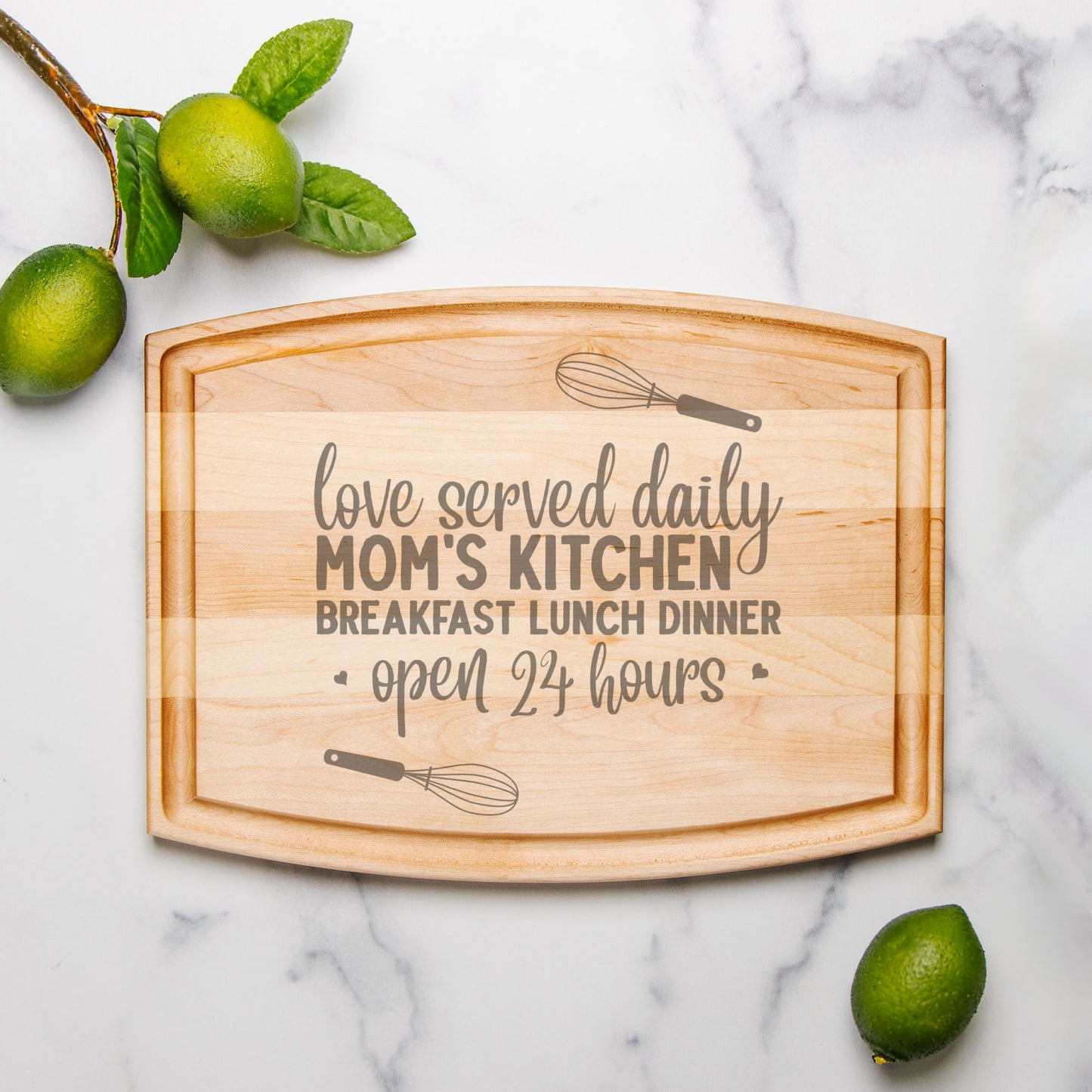 Arched Wood Cutting Board with Groove - 12’’ x 9’’ - Home & Kitchen