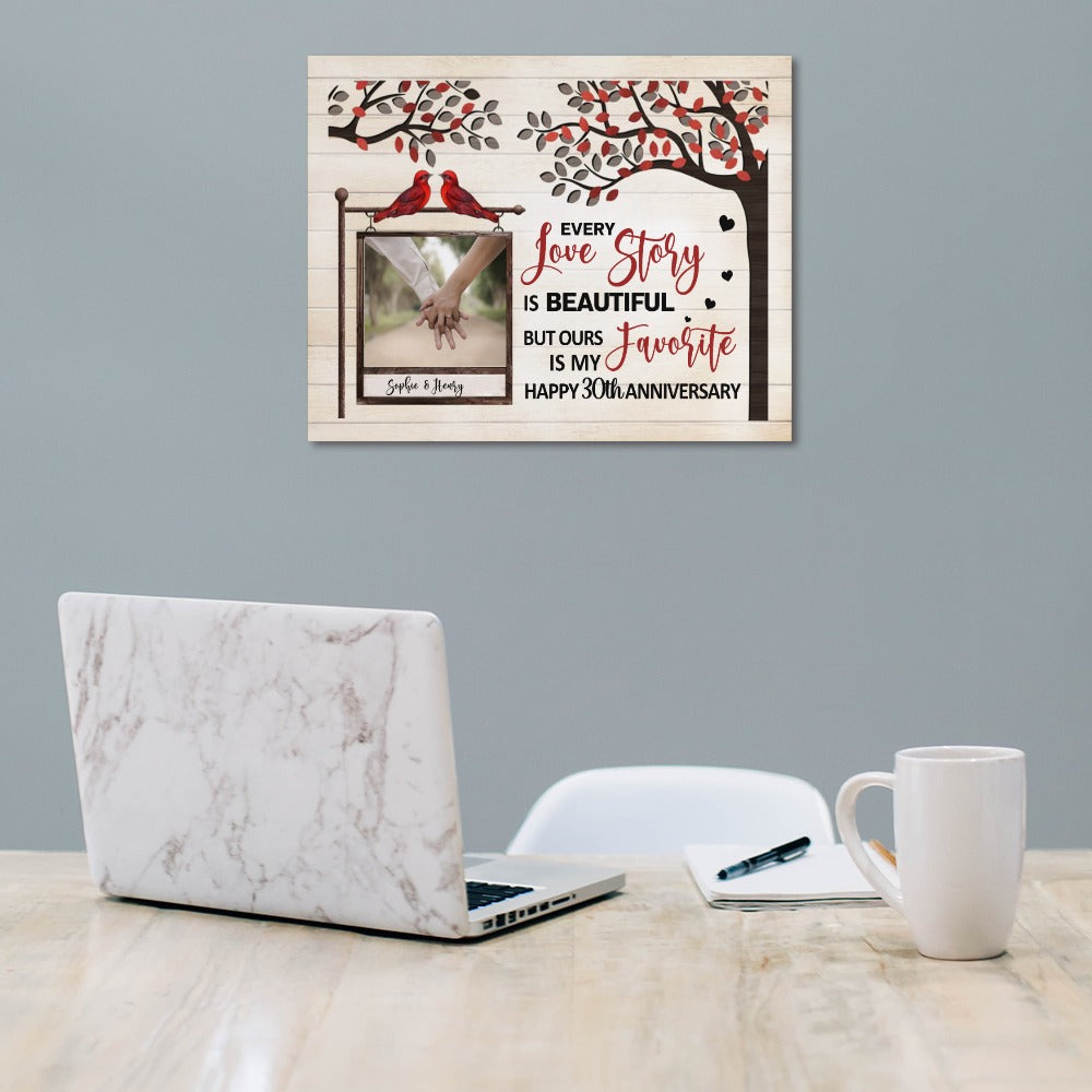 Canvas Every love story is beautiful but our is my favorite, Wall art, Wall decoration