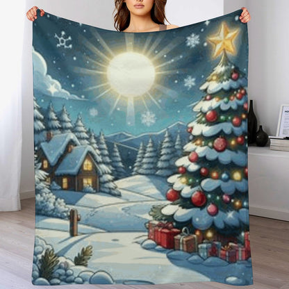 250gsm Flannel Throw Blanket-60&quot;x80&quot; Christmas Scenery