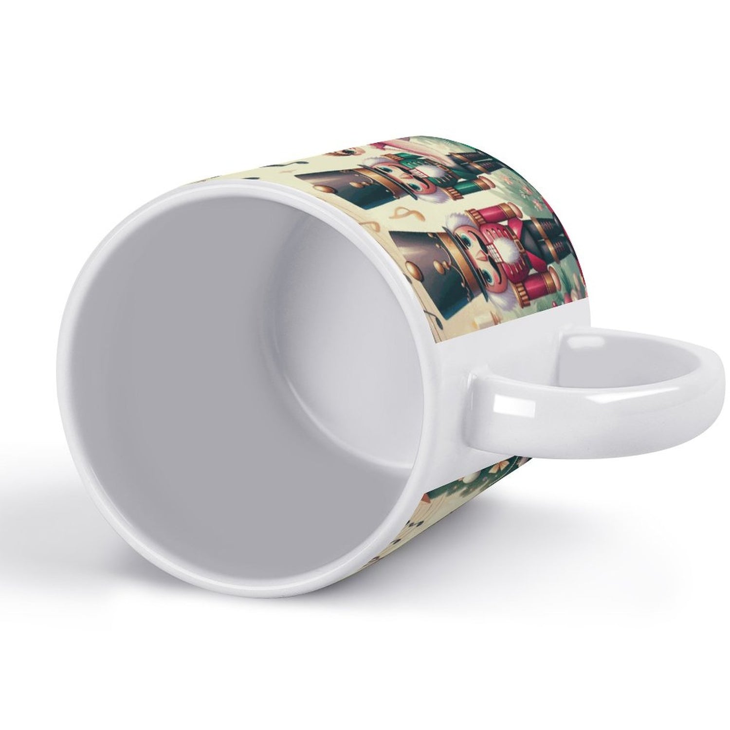 White Mug Nutckracker Christmas decoration