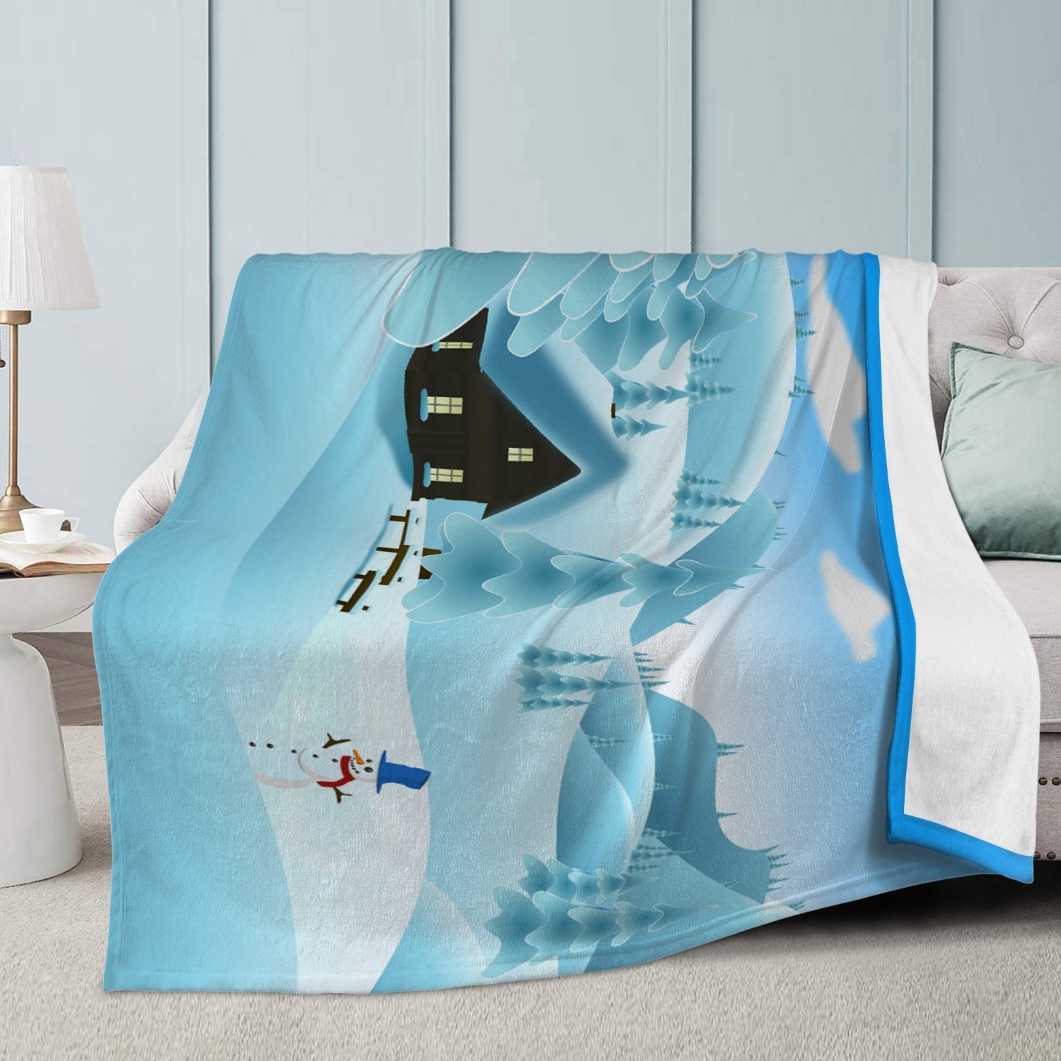 227. Trends Dual-sided Stitched Fleece Blanket Winter landscape