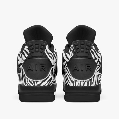 Classic Style meets Wild Style with Zebra Print AJ4 Basketball Sneakers