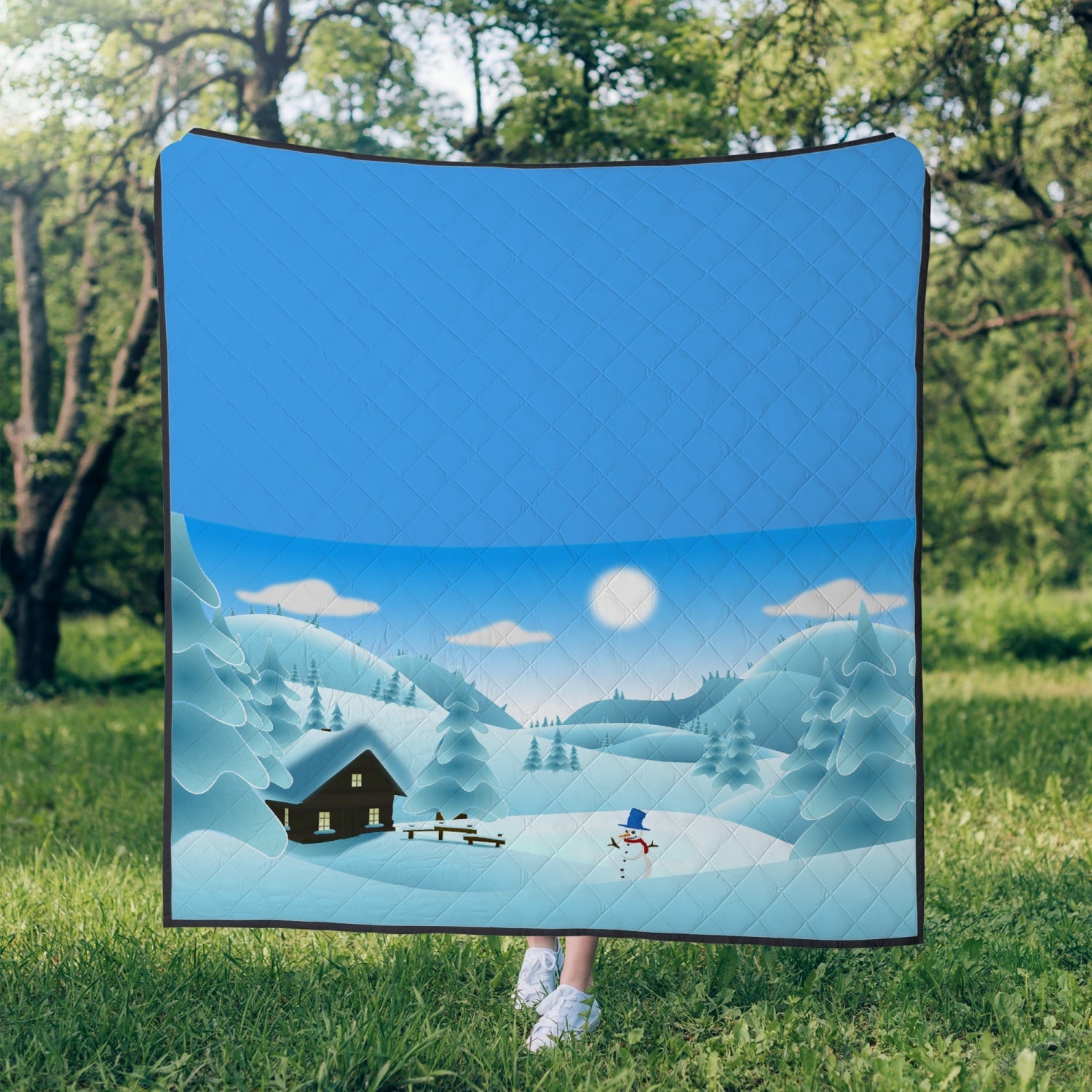 Polyester Quilt Winter landscape.