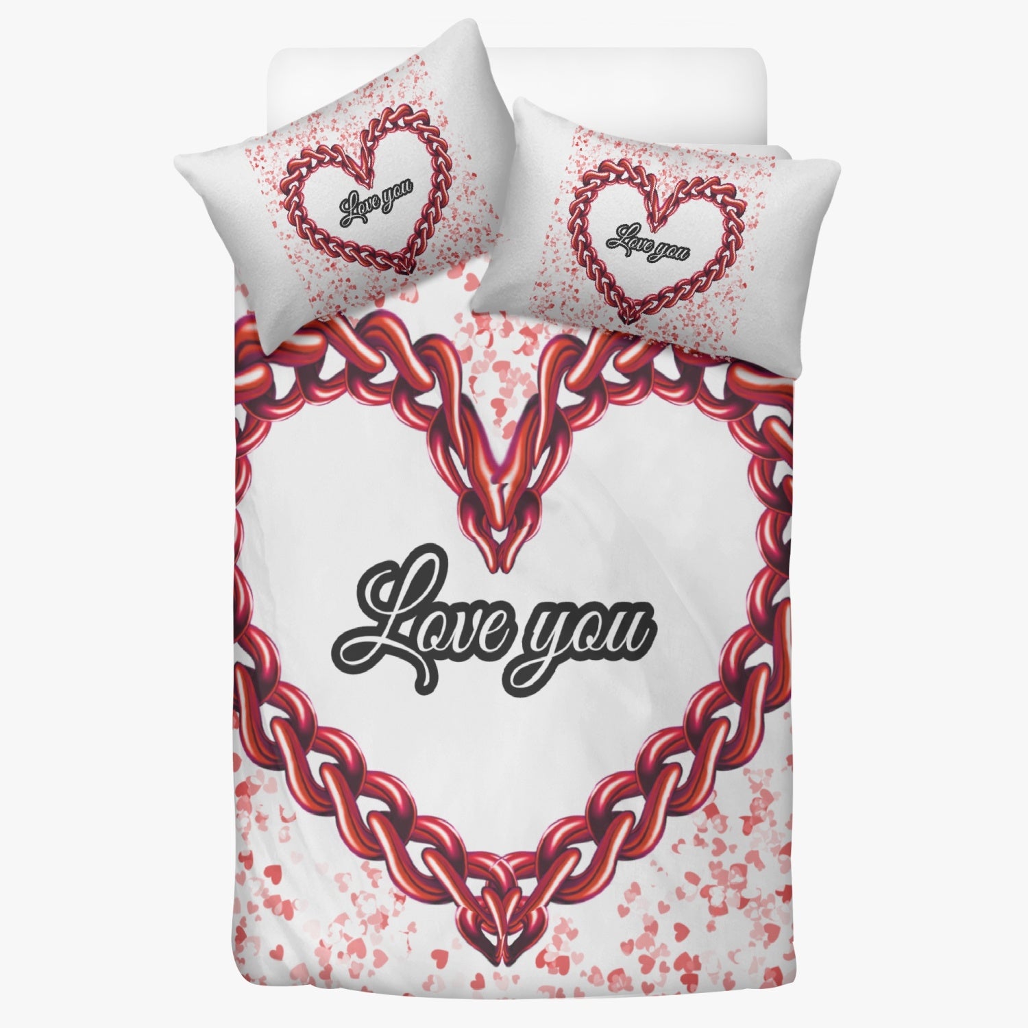 291. 3in1 Polyester Bedding Set Love you