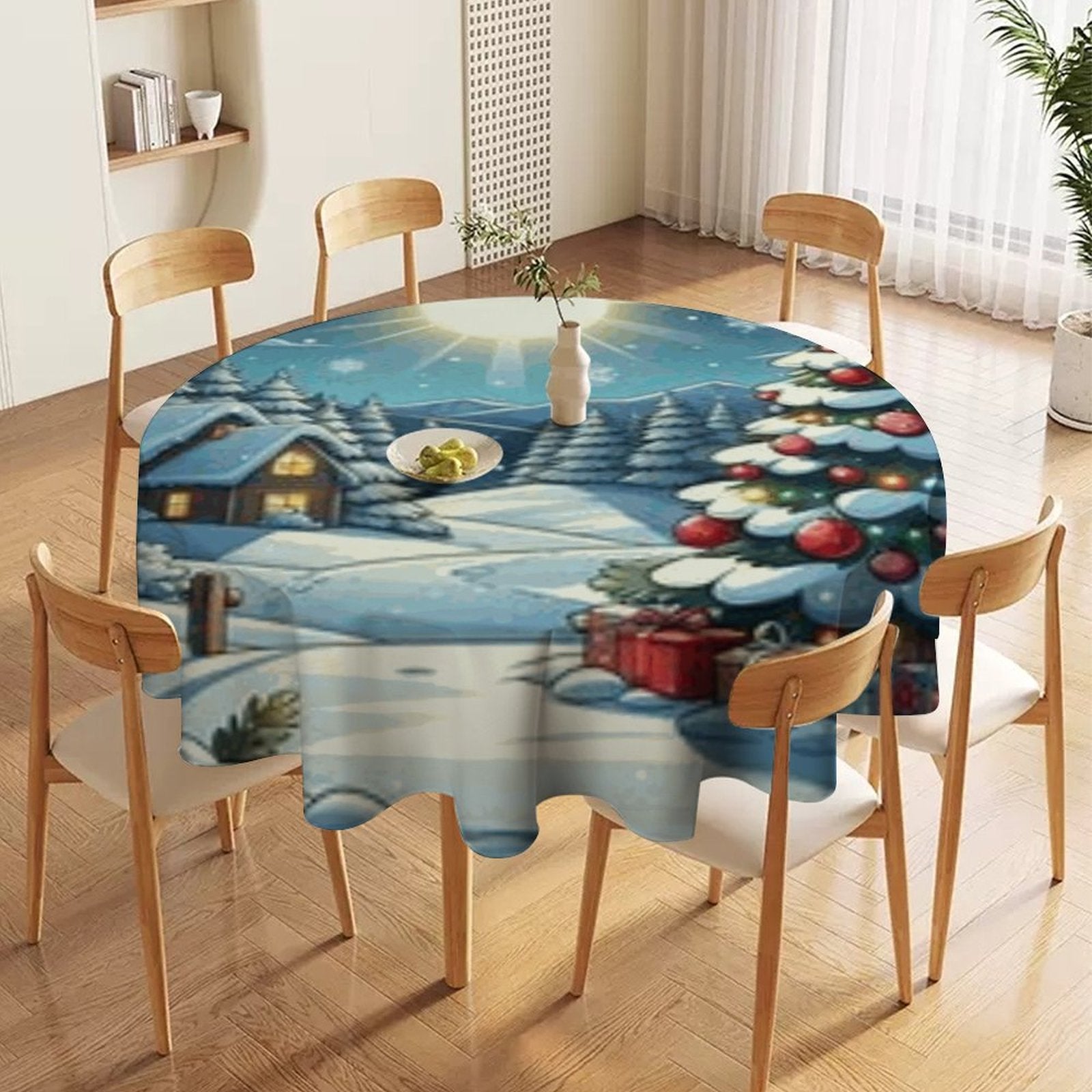 Round Tablecloth on Round Table