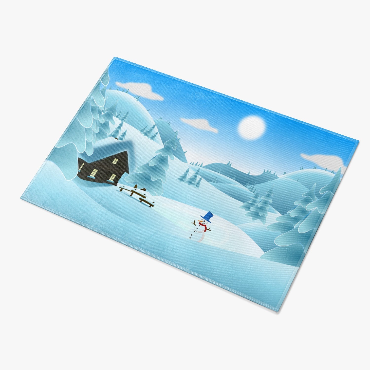 195. Rectangular Doormat Winter landscape