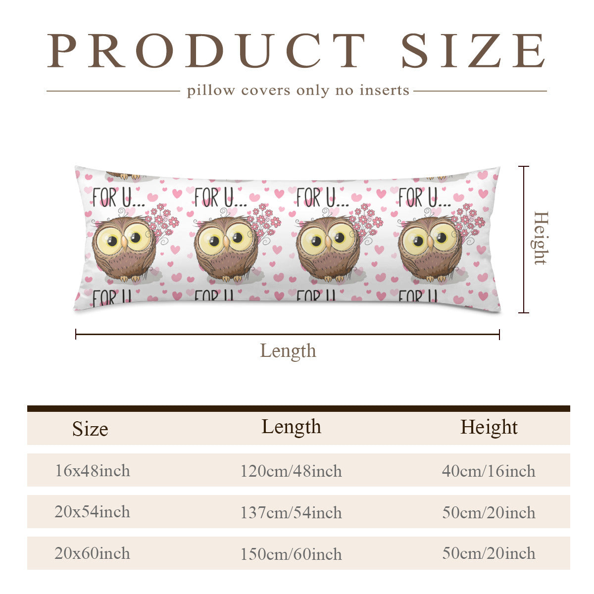 Long Pillow Cover Double-Sided Design