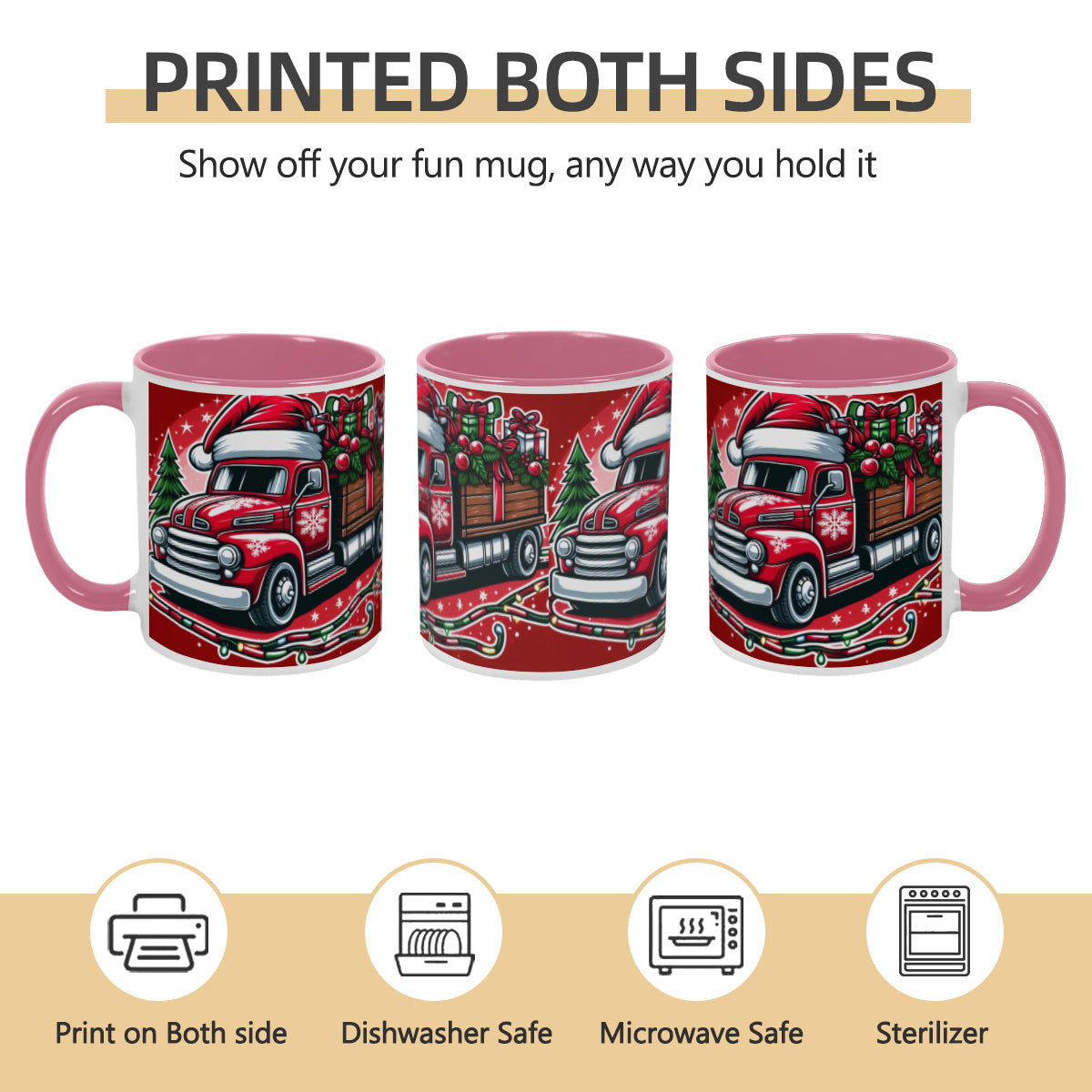 Mug Christmas red Santa Claus Truck decoration