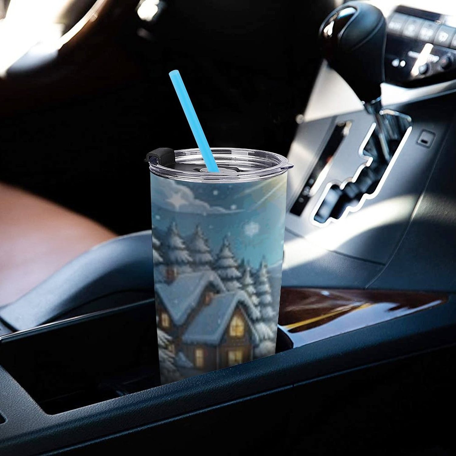 Car Travel Coffee Mug with Lid (All-Over Printing)