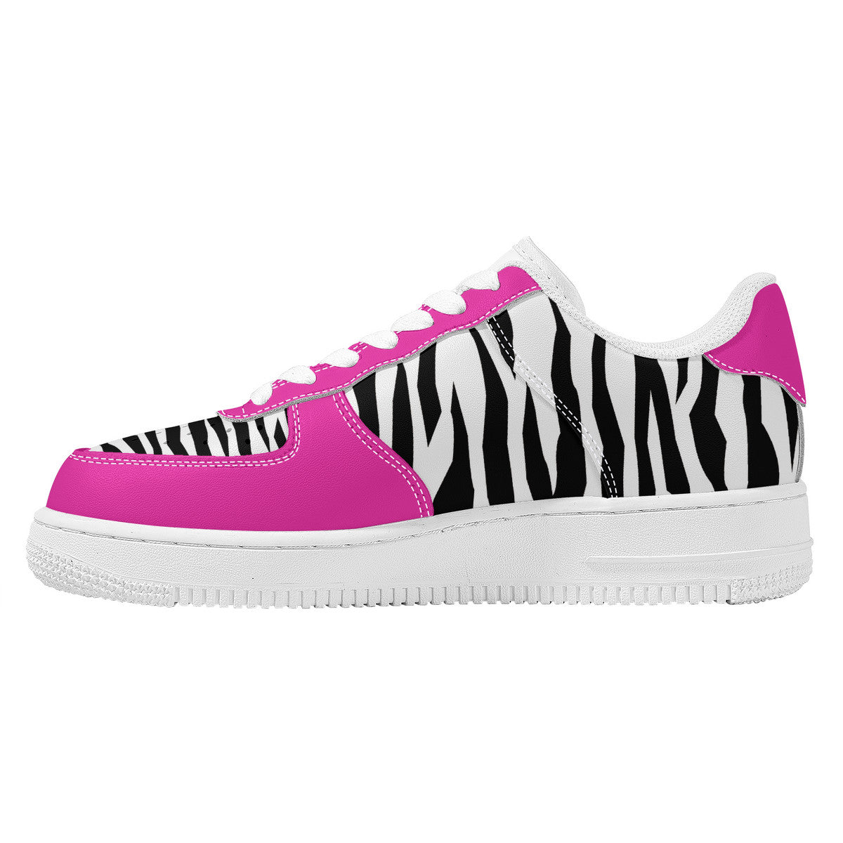 Low Top Unisex Sneakers Tiger decoration with pink