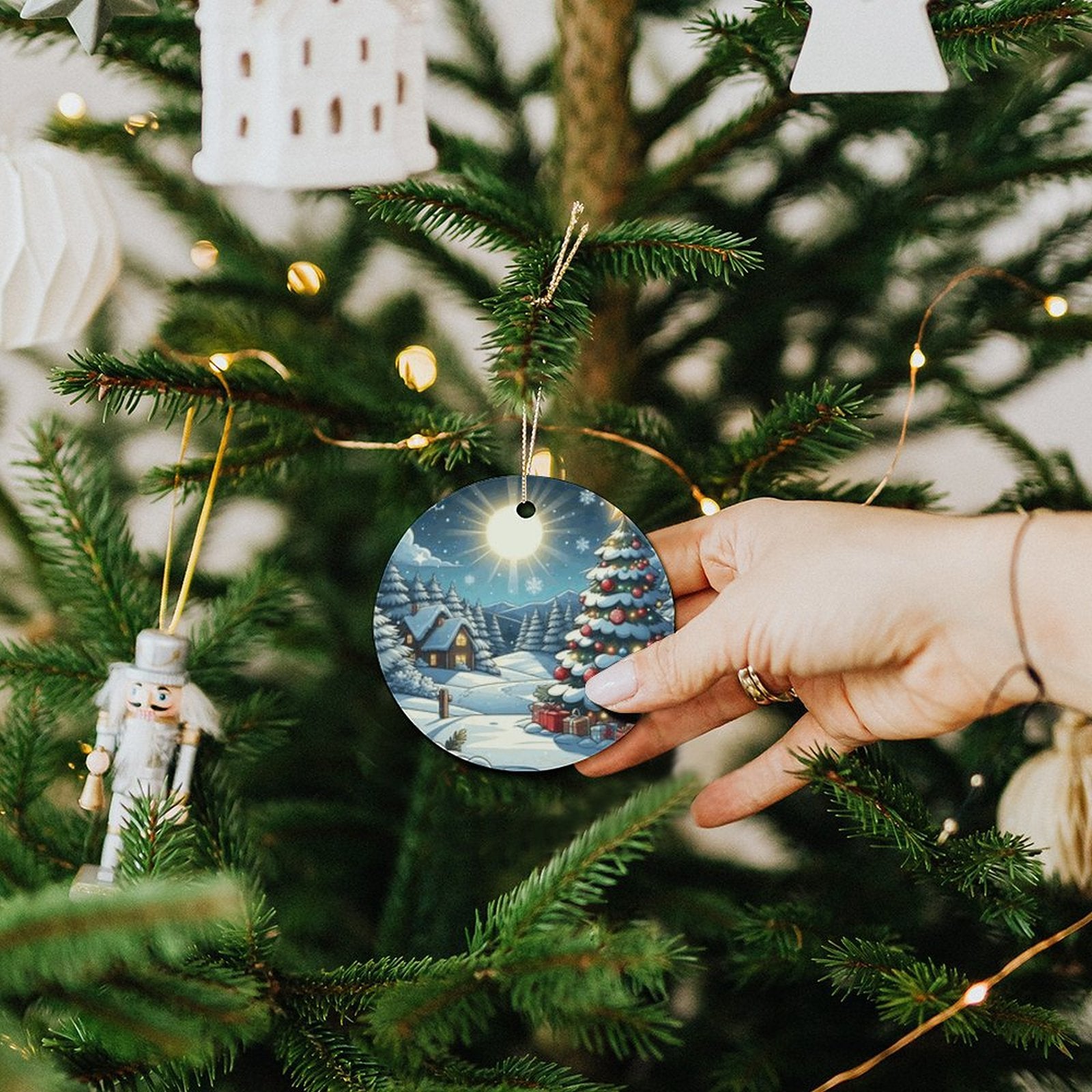 Round Ceramic Christmas Decorations