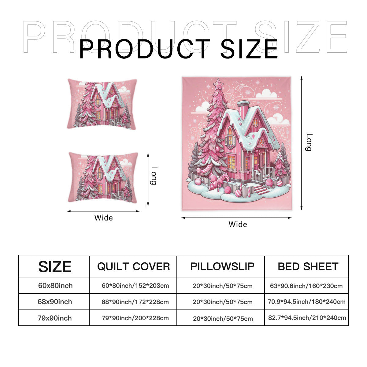 Quilt Cover Four-Piece Set  Christmas Pink House decoration