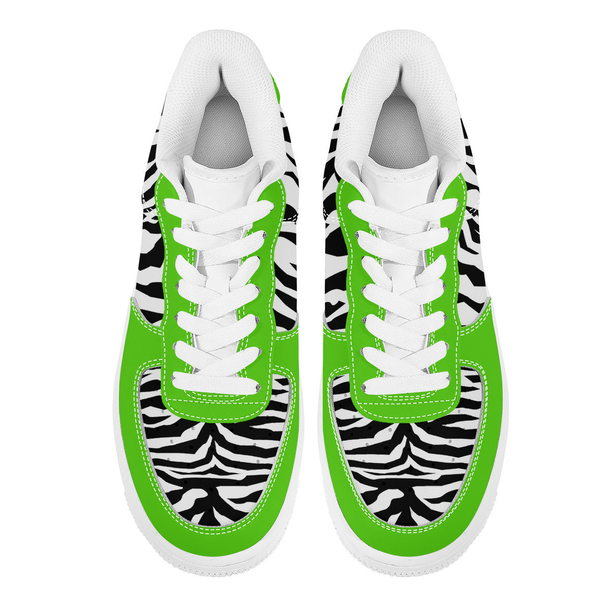 Low Top Unisex Sneakers Tiger decoration with green