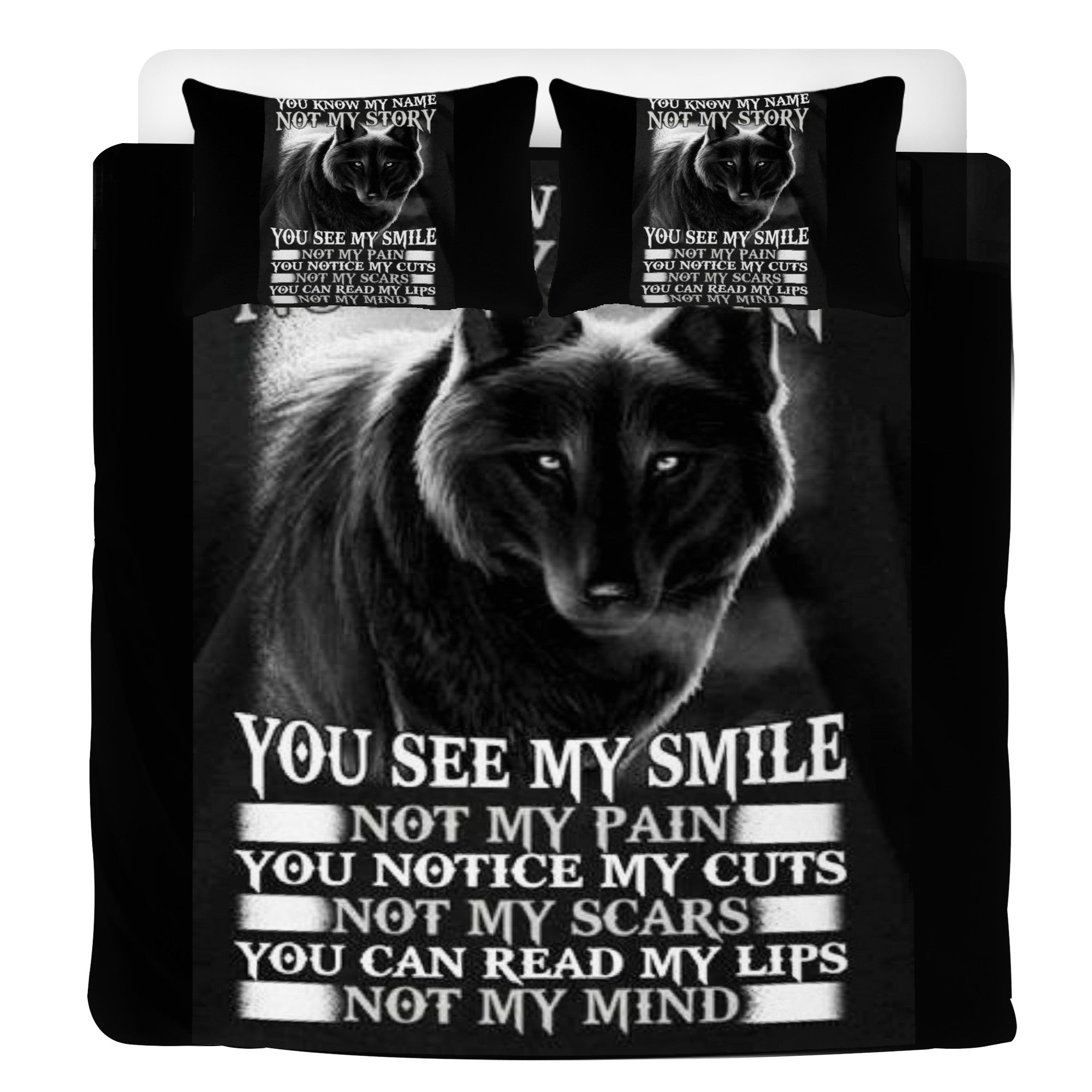 Bedding Wolf Black and White