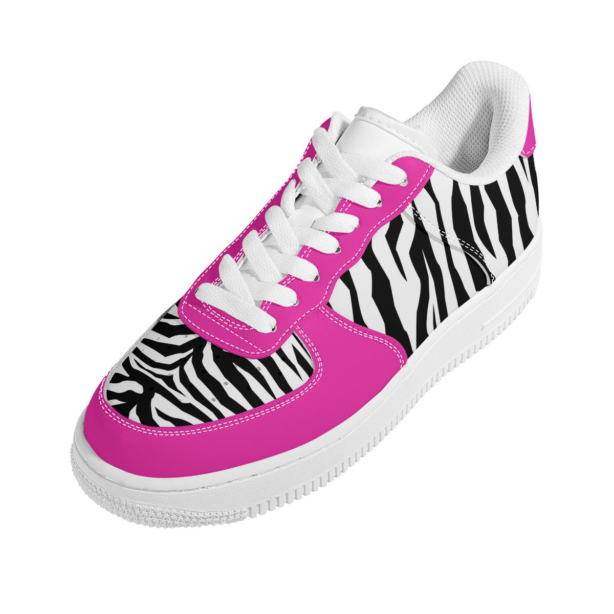 Low Top Unisex Sneakers Tiger decoration with pink