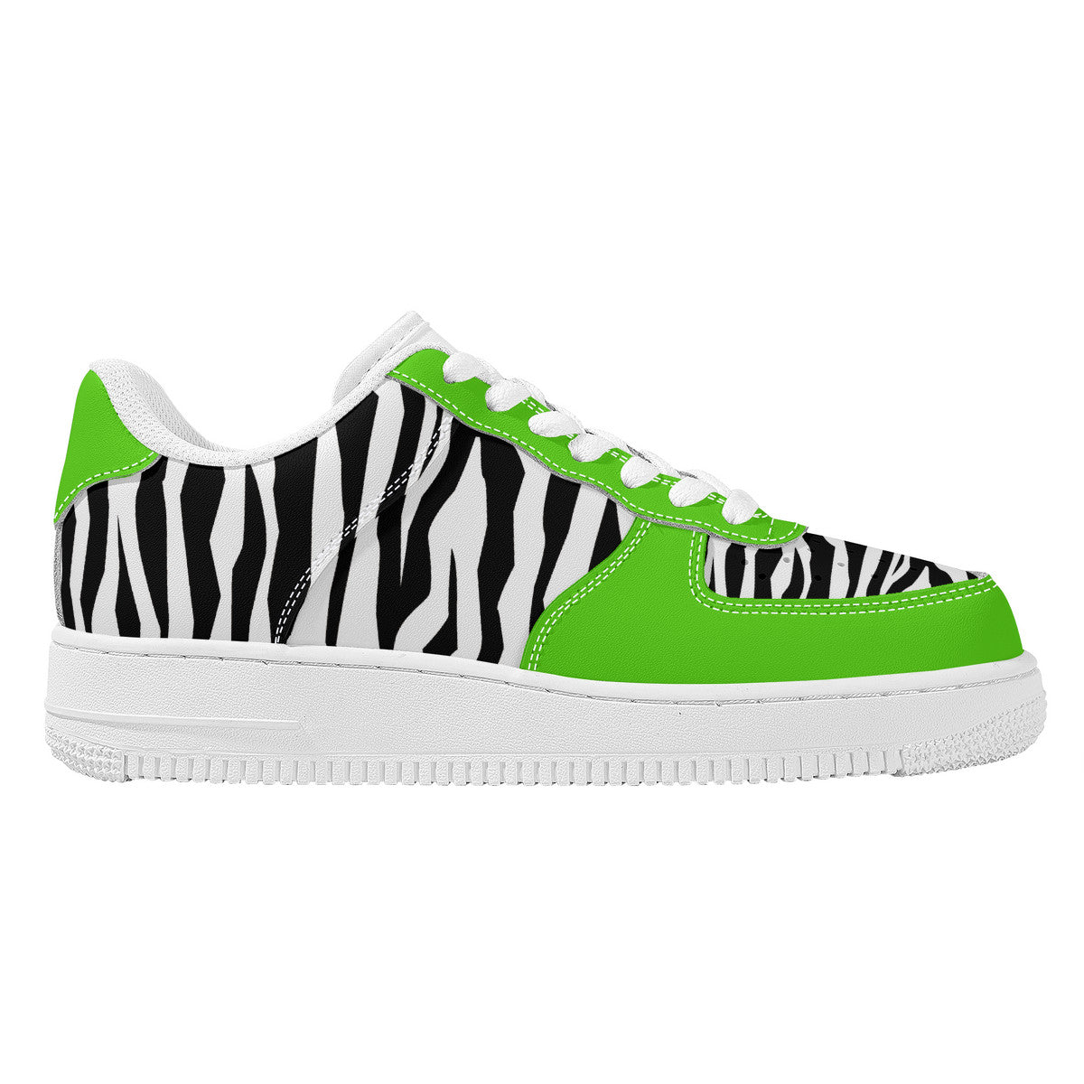 Low Top Unisex Sneakers Tiger decoration with green