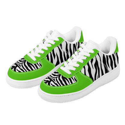 Low Top Unisex Sneakers Tiger decoration with green