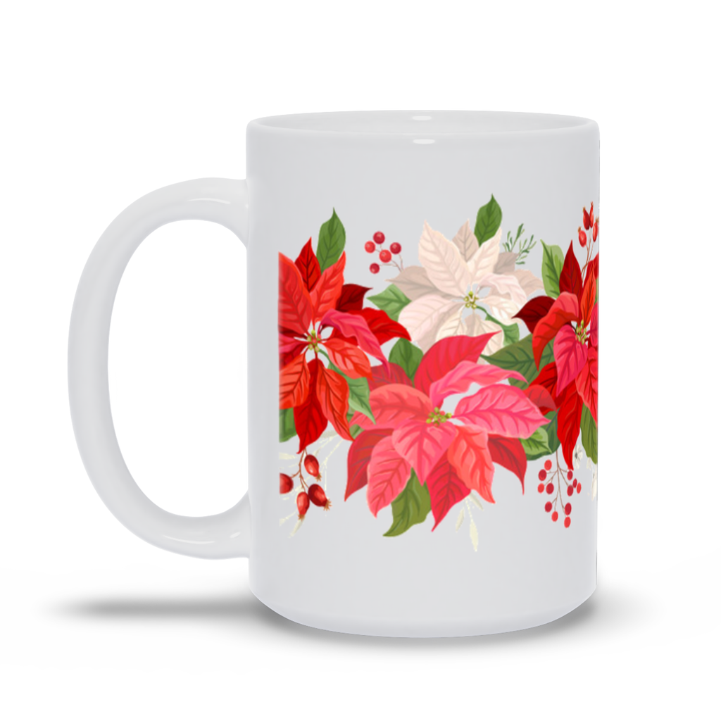 Mug Poinsettia , Christmas mug, Christmas gift idea,Christmas time